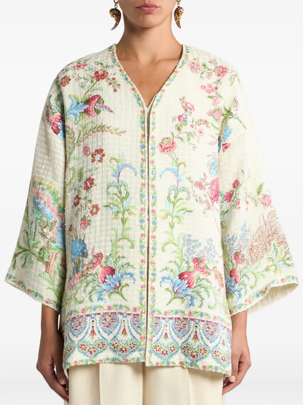  Etro Flora Fauna-motif Jacket - Neutrals 