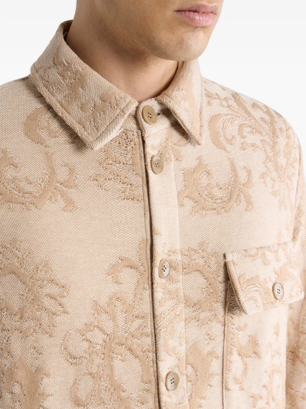 ETRO Katoenen jack met bladerpatroon Beige