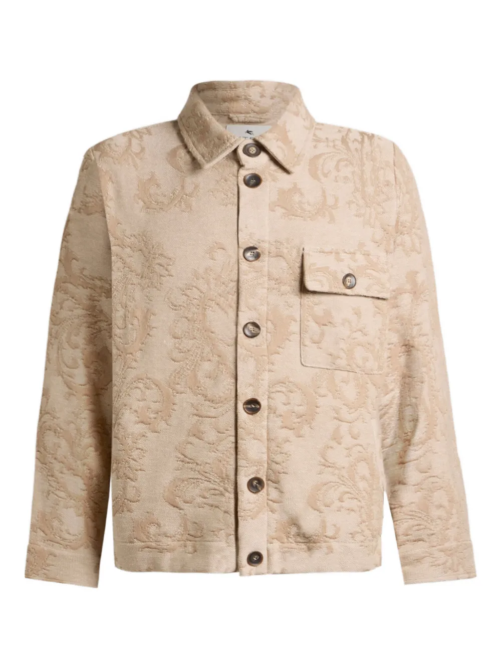 ETRO leafy-motif cotton jacket - Toni neutri