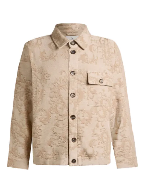 ETRO leafy-motif cotton jacket