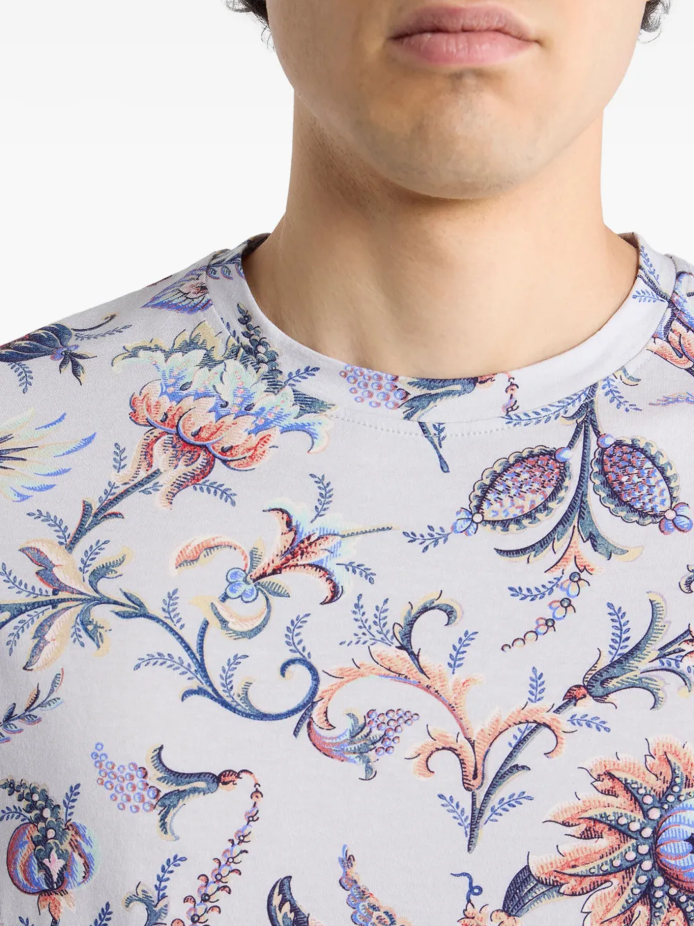 ETRO Katoenen T-shirt met bloemenpatroon Beige