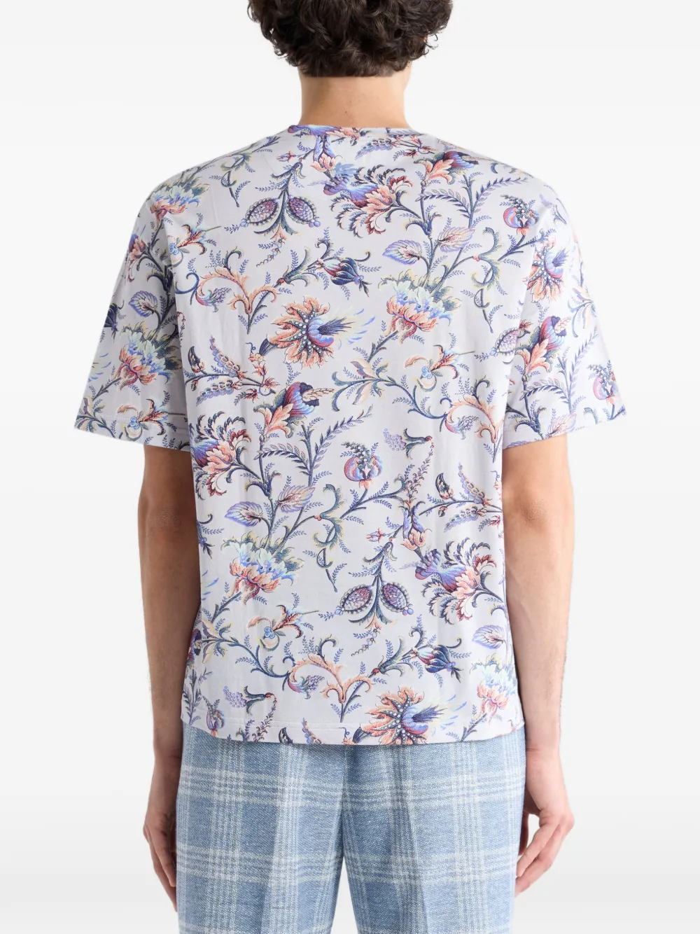 ETRO Katoenen T-shirt met bloemenpatroon Beige