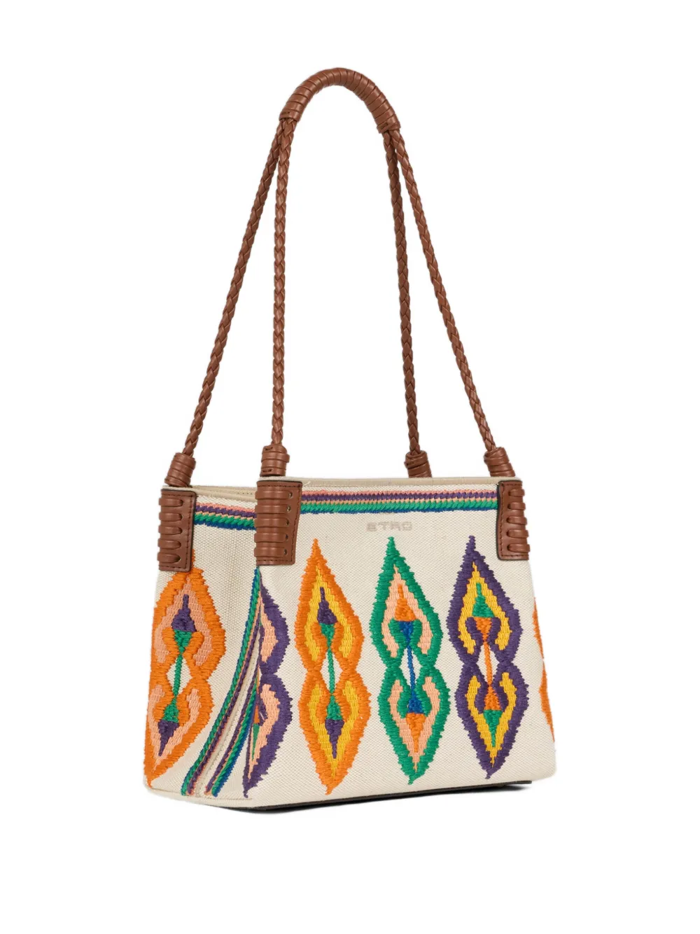 ETRO Kleine canvas Libra shopper met borduurwerk Beige