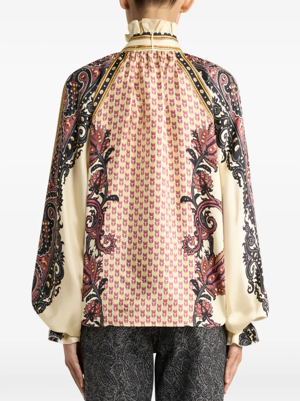 Etro Geometric-pattern Blouse In Neutral