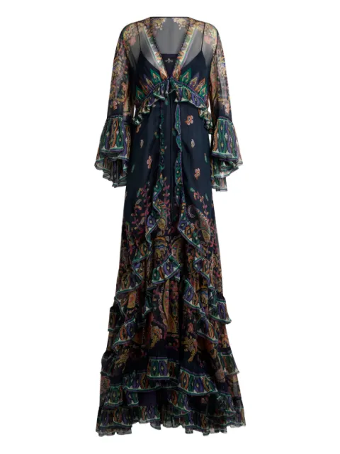 ETRO Gerüschtes Kleid mit Paisley-Print