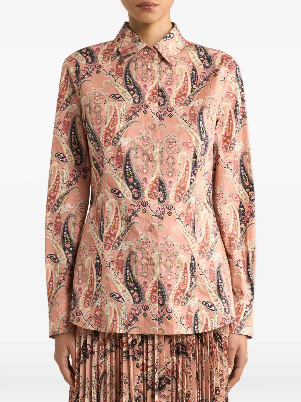 ETRO blouse met paisley-print - Roze