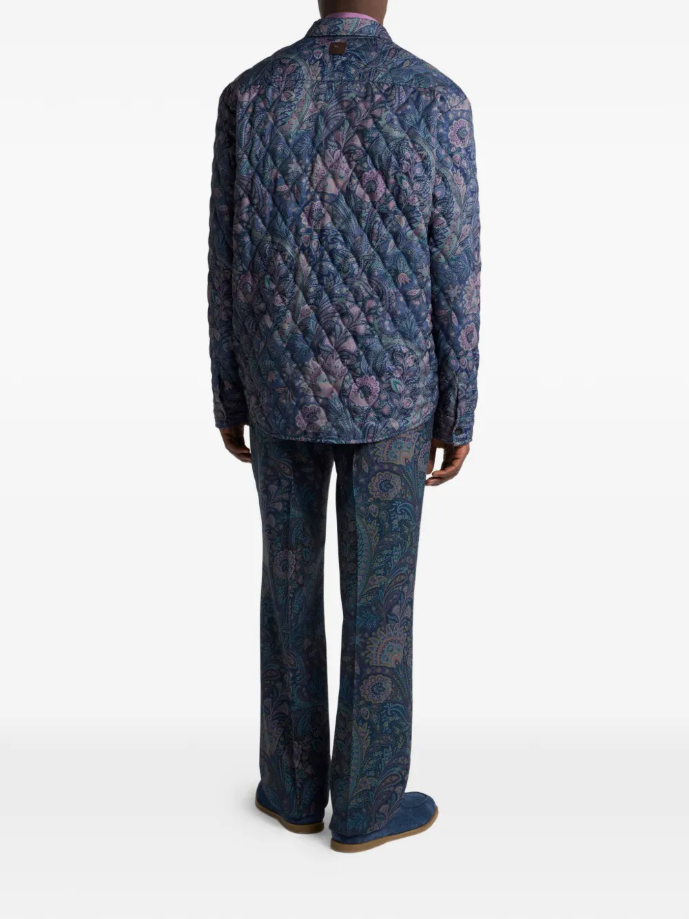 Etro Quilted Paisley Jacket - Blue 