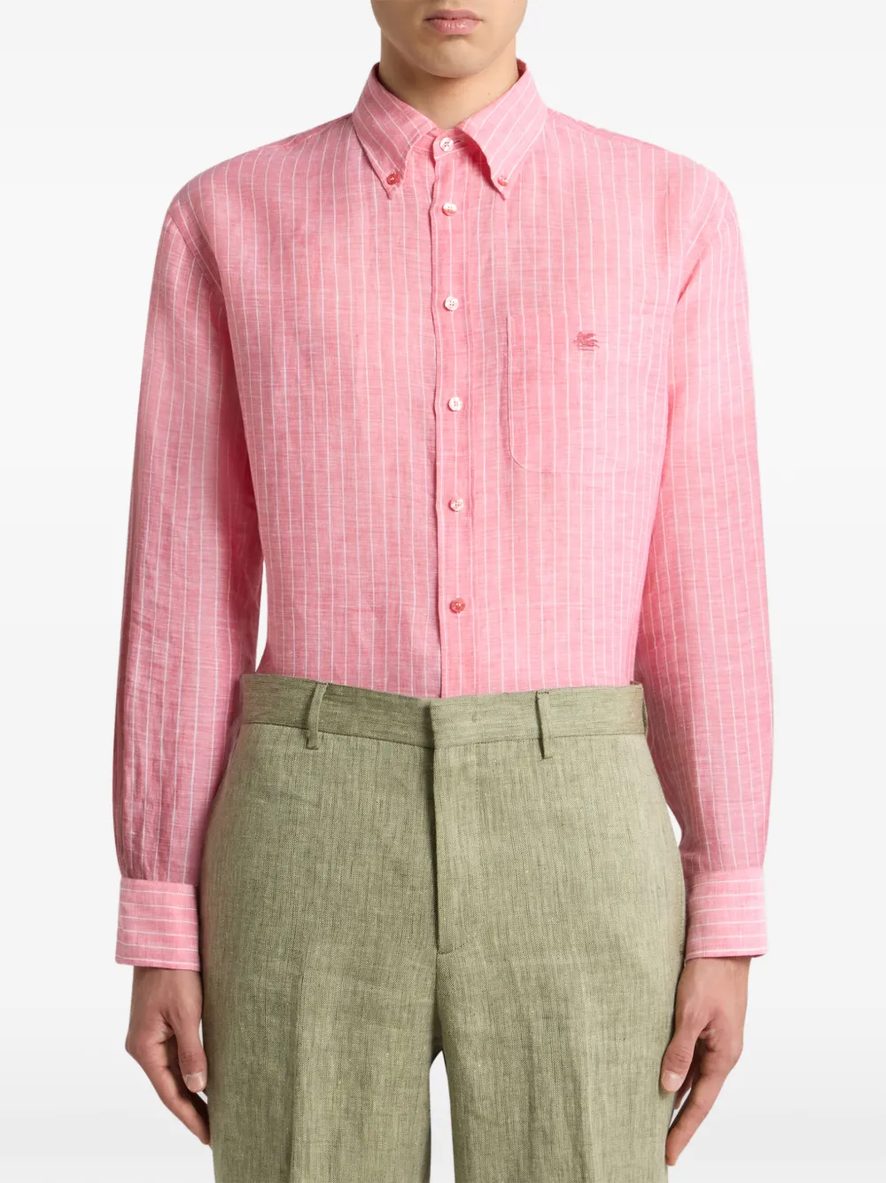 ETRO striped linen shirt - Roze