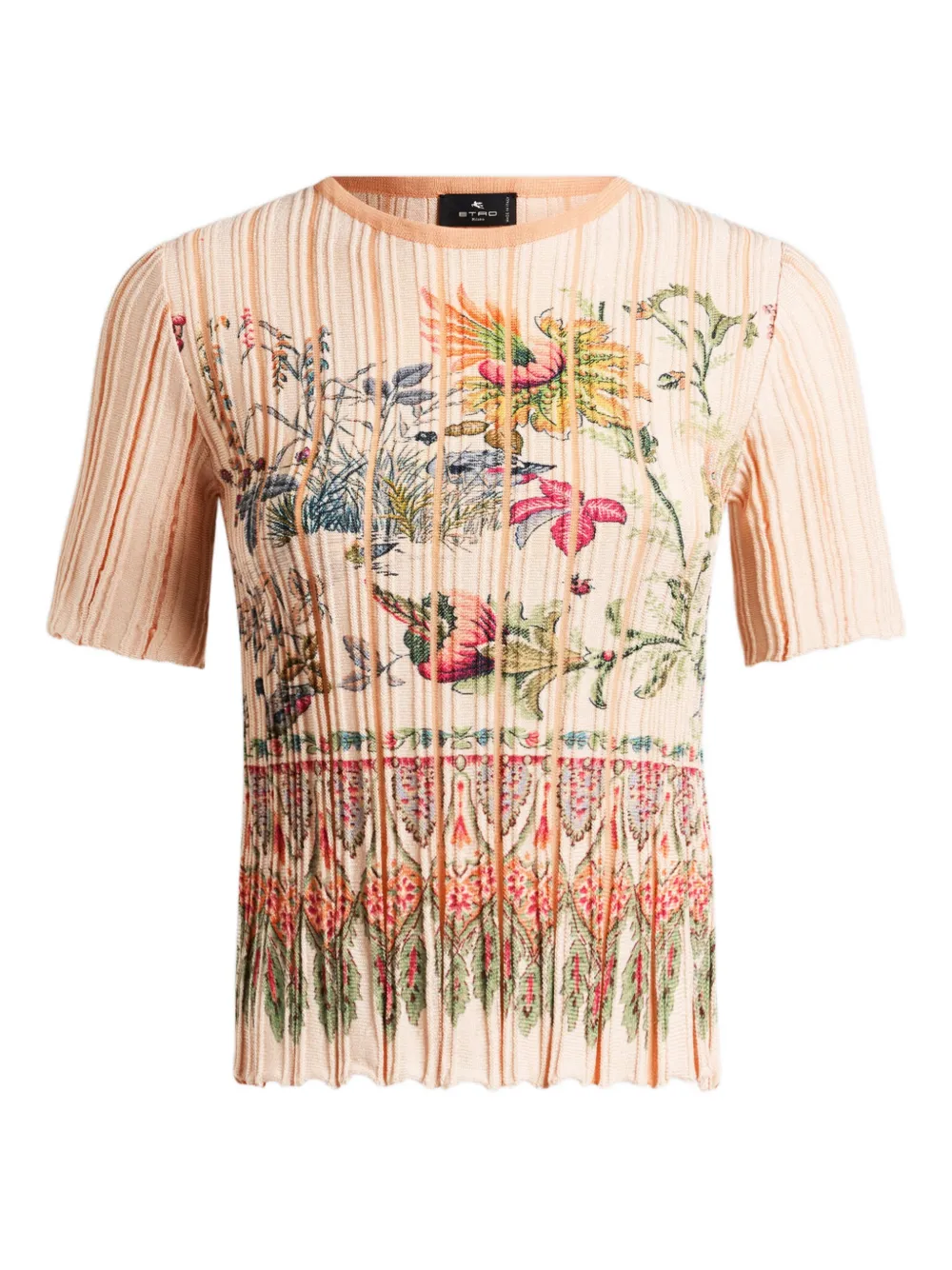 Etro Pleating Floral Top In Neutral