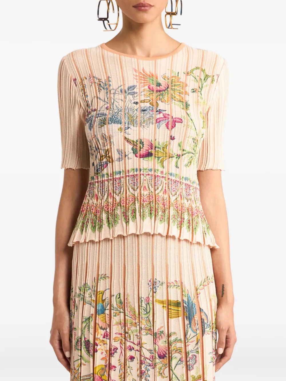  Etro Pleating Floral Top - Neutrals 