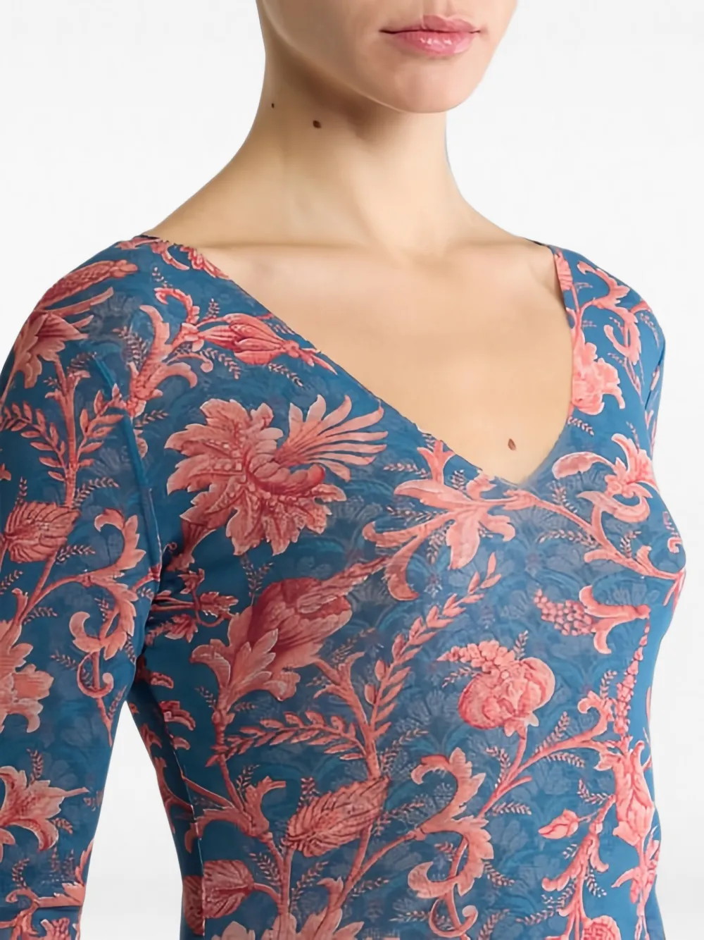 ETRO Stretch trui met bloemenpatroon Blauw