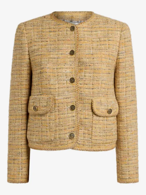 ETRO tweed-effect cropped jacket