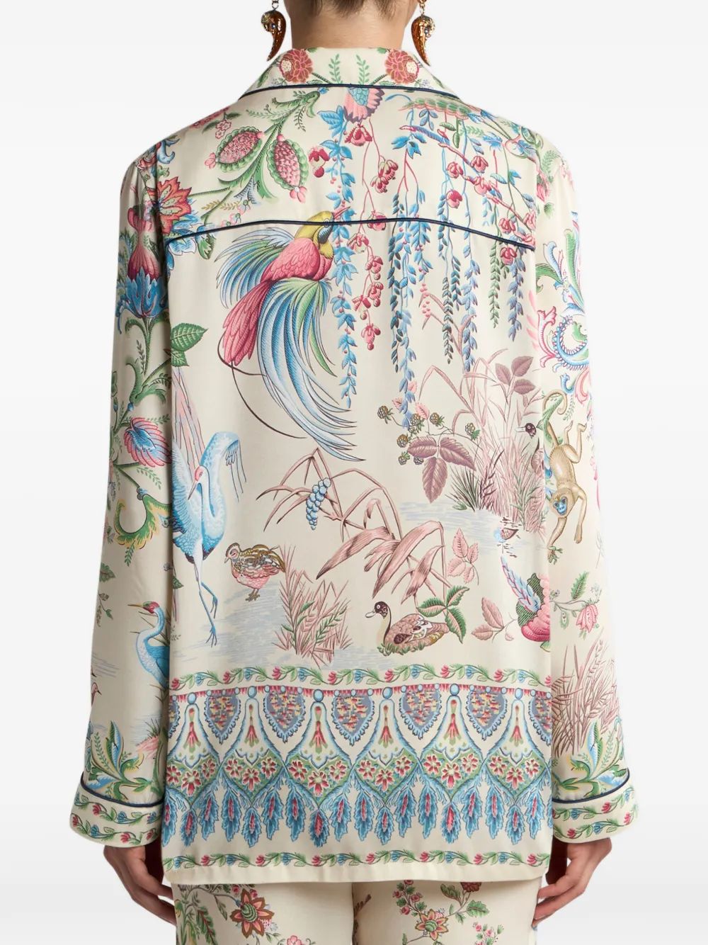 ETRO Twill blouse met bloemenprint Beige