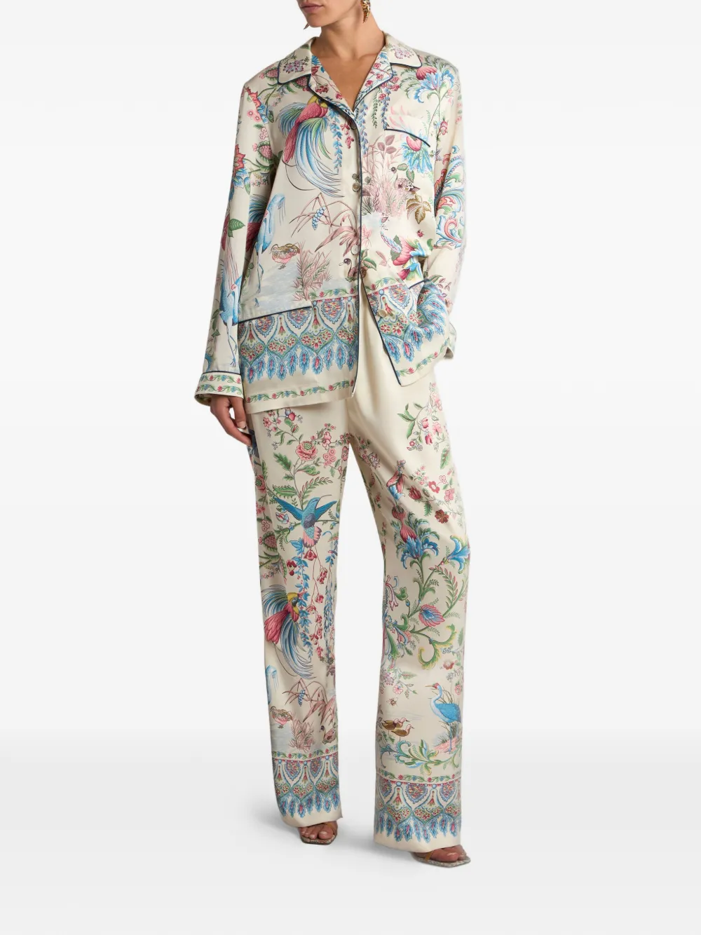 ETRO Twill blouse met bloemenprint Beige