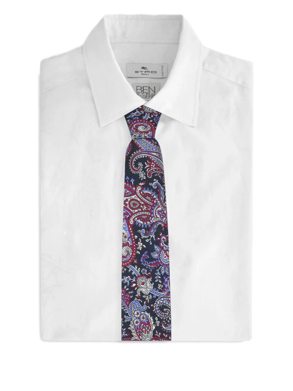 ETRO floral paisley silk tie Blauw
