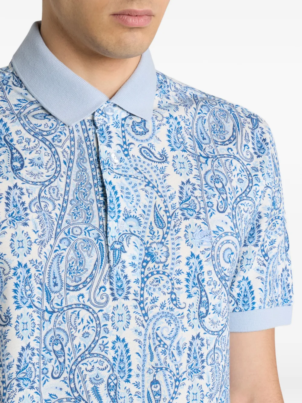 ETRO Poloshirt met paisley-patroon Blauw