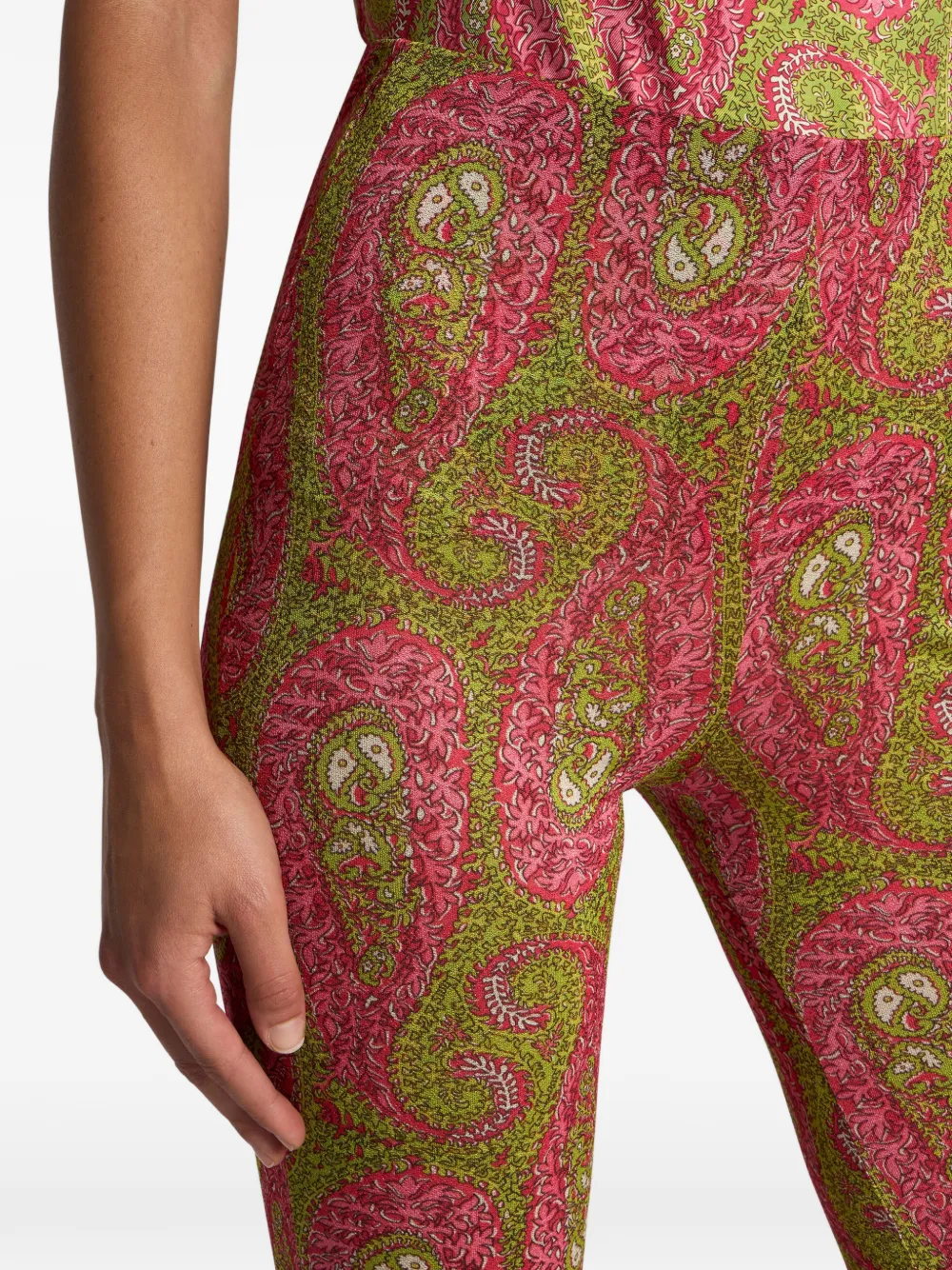 Etro Paisley Foliage-motif Trousers In Multi