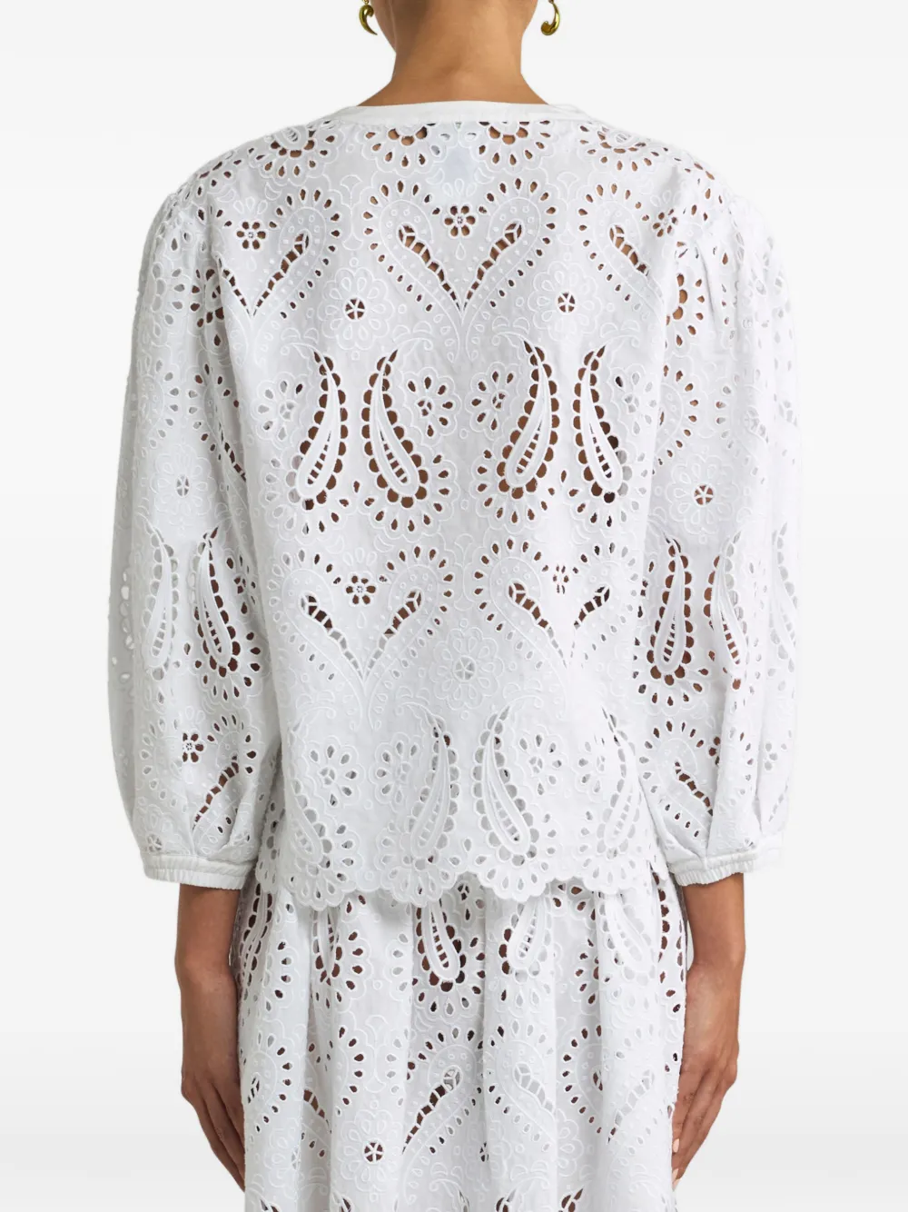 ETRO Top met broderie anglaise afwerking Wit