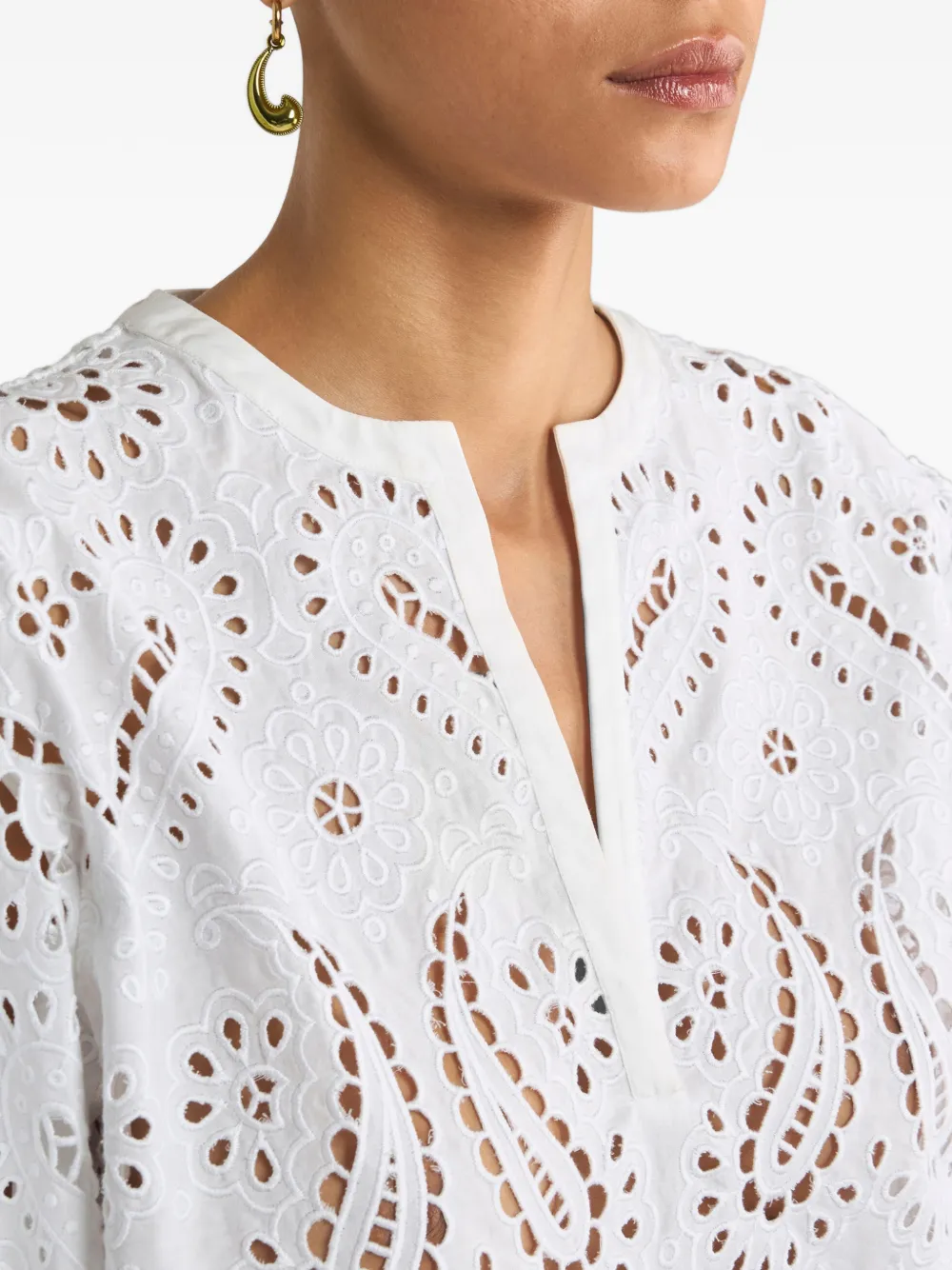 ETRO Top met broderie anglaise afwerking Wit