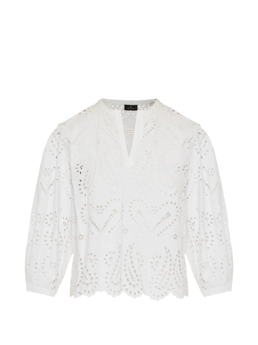 ETRO broderie-anglaise top - White