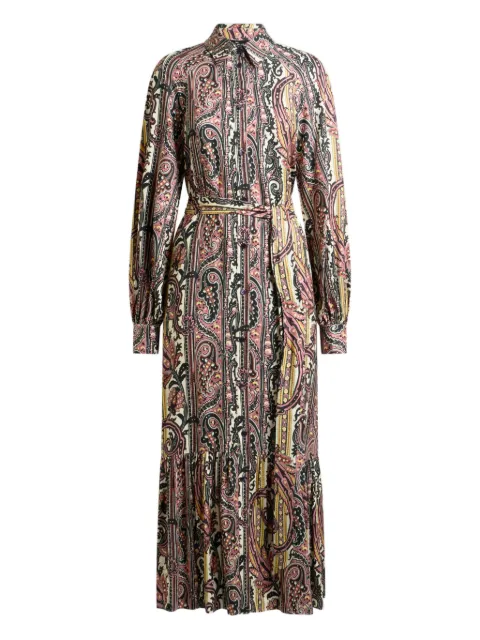 ETRO vestido camisero con estampado de cachemira