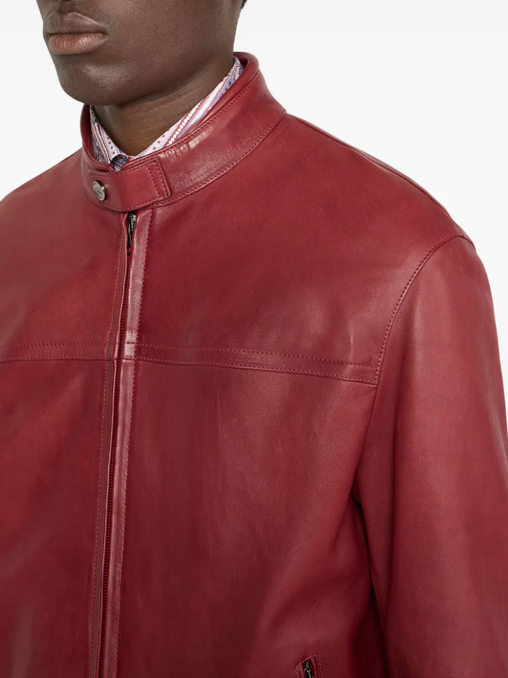 ETRO Nappaleren jack met rits Rood