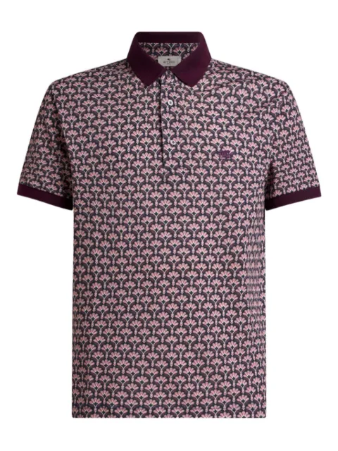 ETRO playera tipo polo con palmeras estampadas