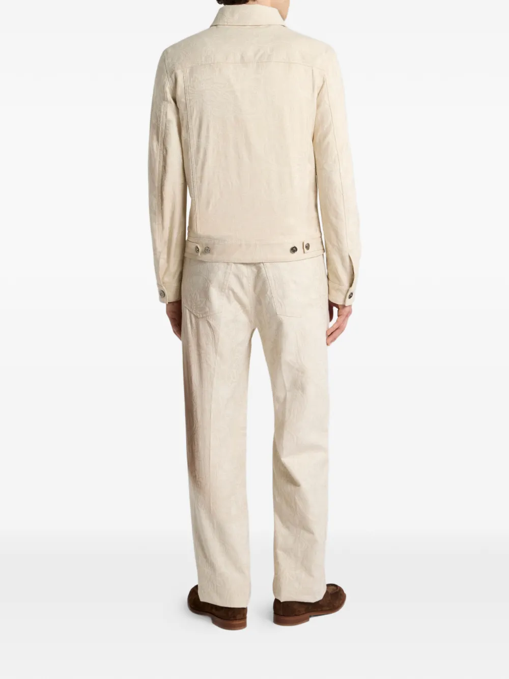  Etro Jacquard Paisley Denim Jacket - Neutrals 