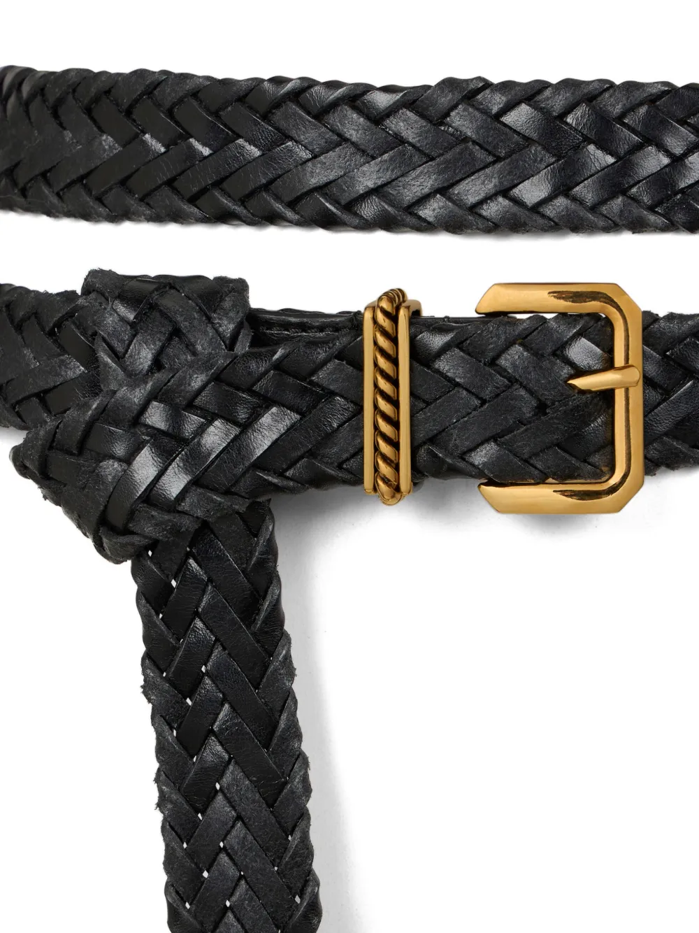  Etro Woven Double-wrap Belt - Black 