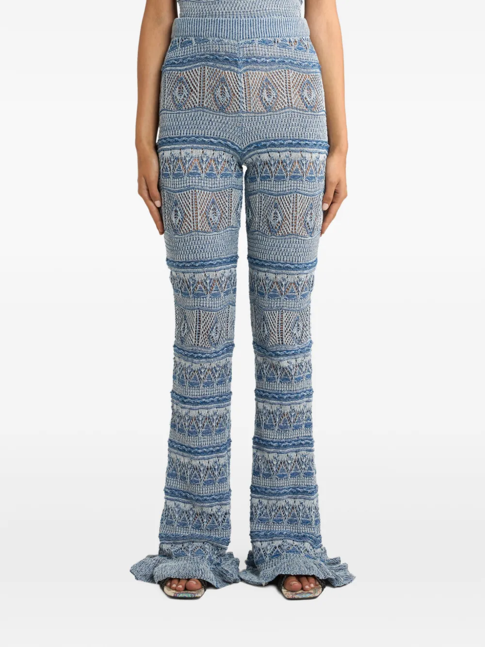 ETRO Gehaakte flared broek Blauw