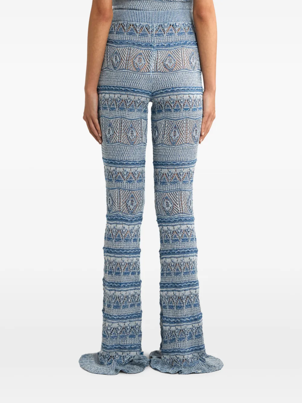 ETRO Gehaakte flared broek Blauw