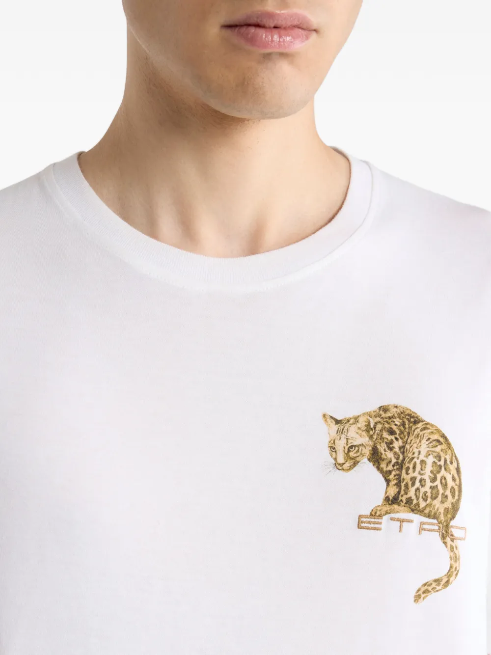ETRO leopard print embroidery t-shirt Wit