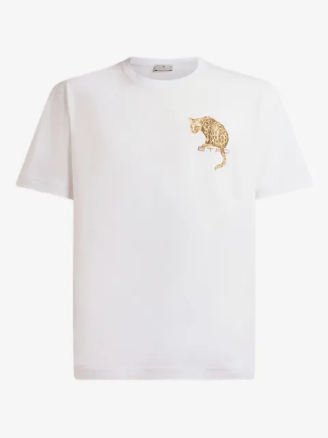 ETRO leopard print embroidery t-shirt