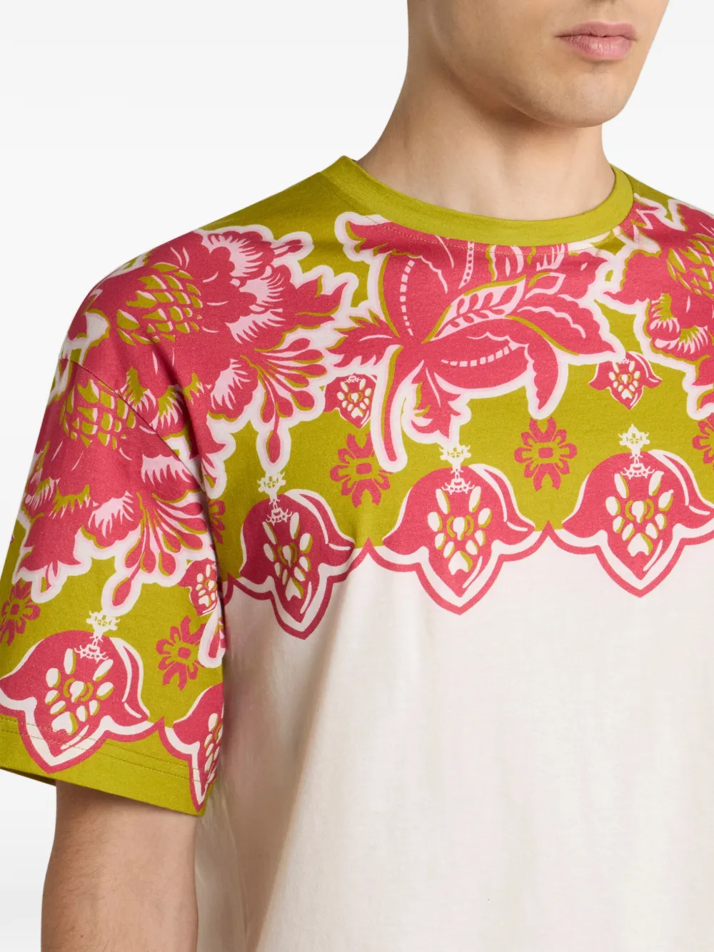 ETRO T-shirt met bloemenprint Beige