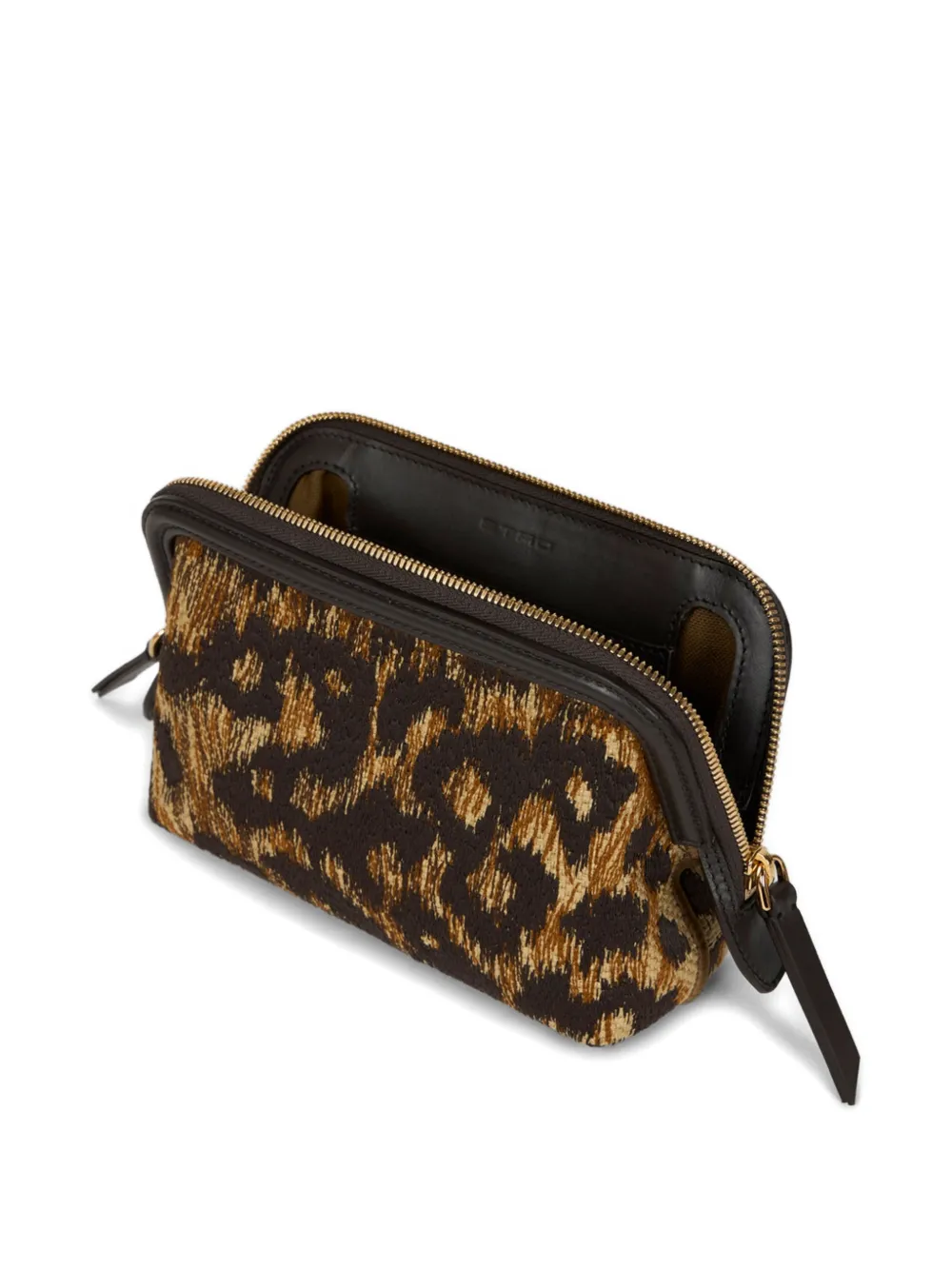 ETRO Doc clutch met diereneffect Bruin