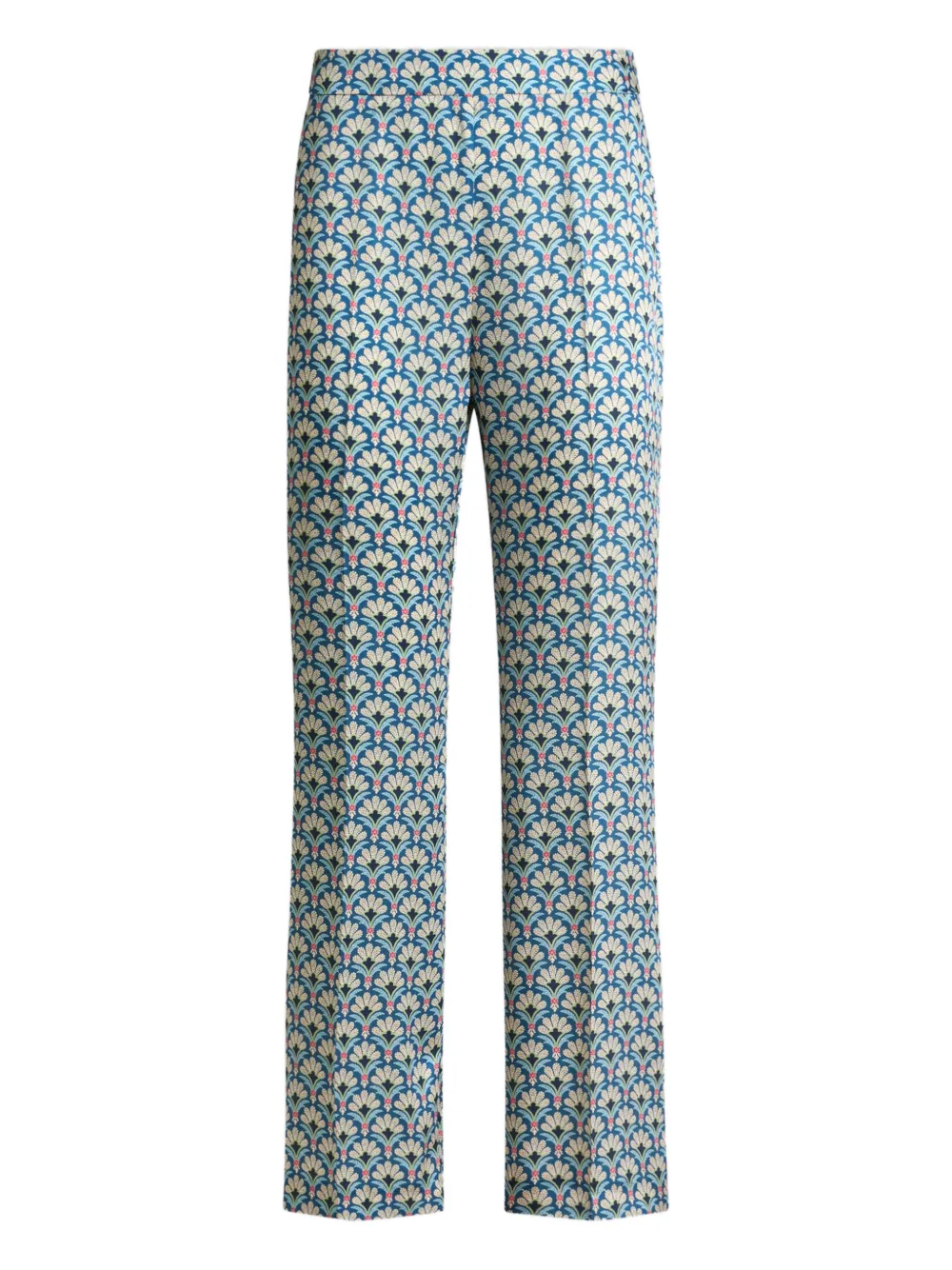 ETRO palm-motif bootcut trousers - Blu