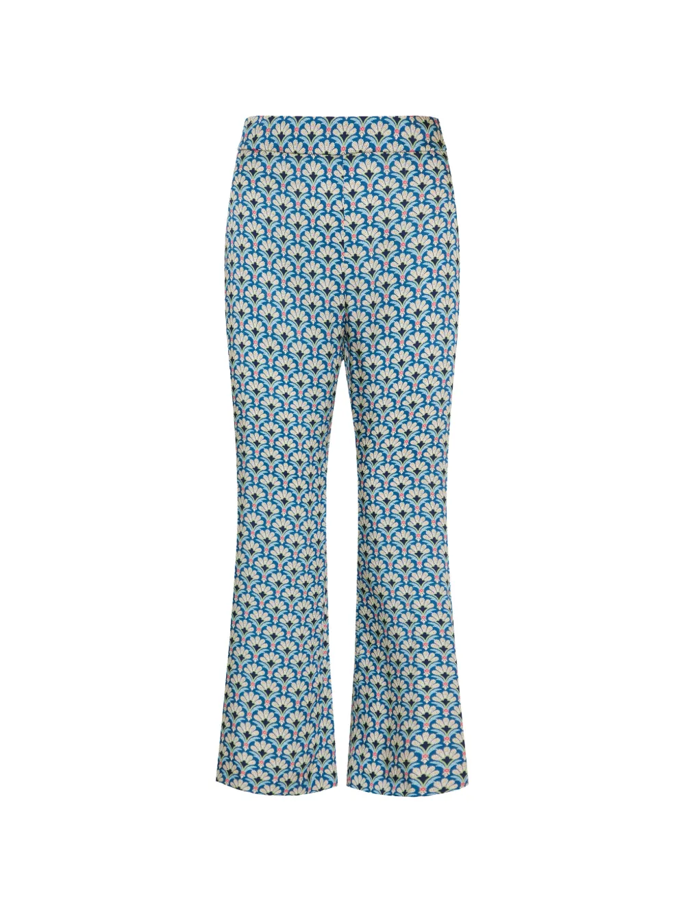ETRO Bootcut broek met micro-palmpatroon Blauw