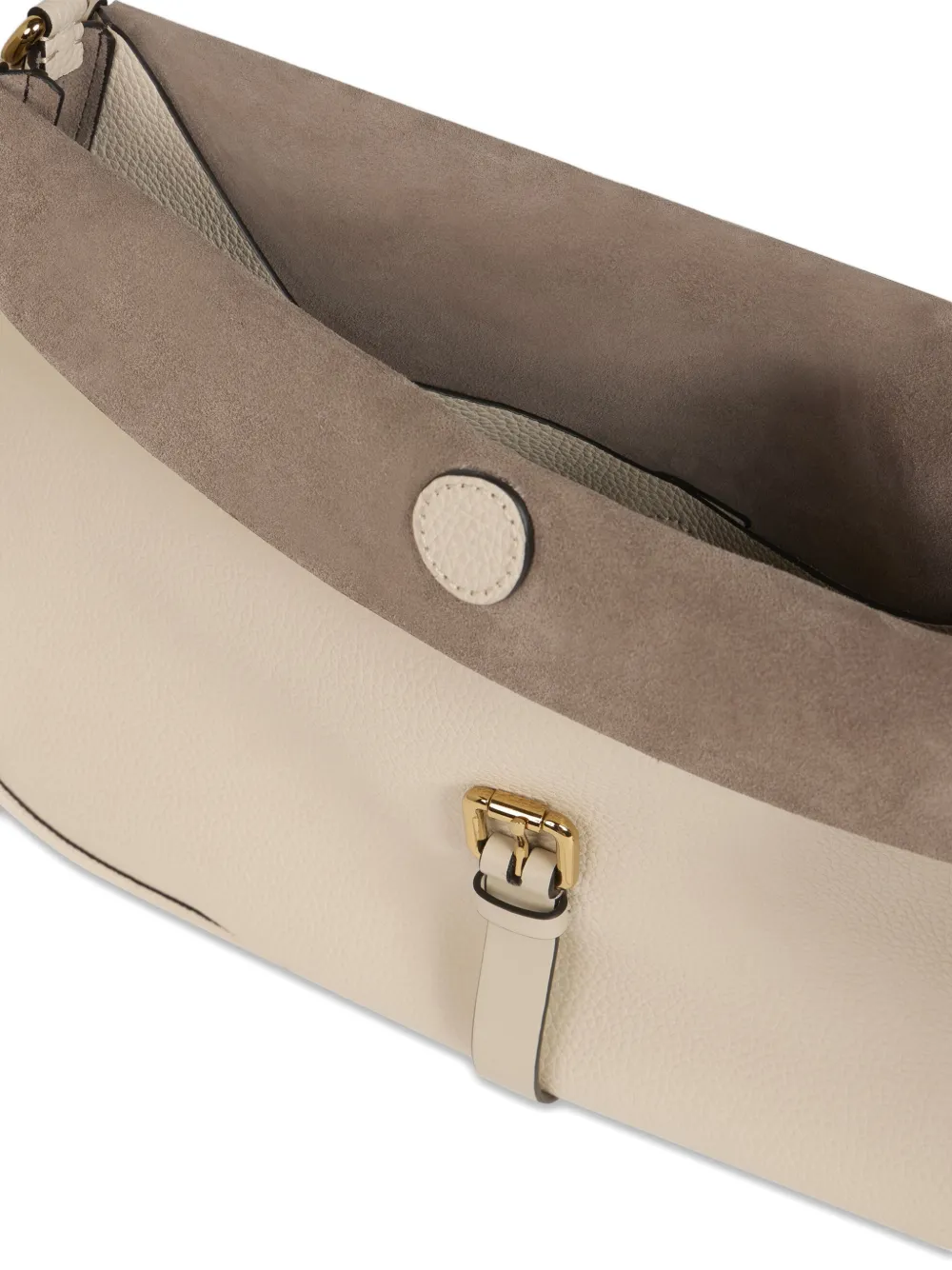 Etro Maxi Pony Leather Shoulder Bag In Neutral