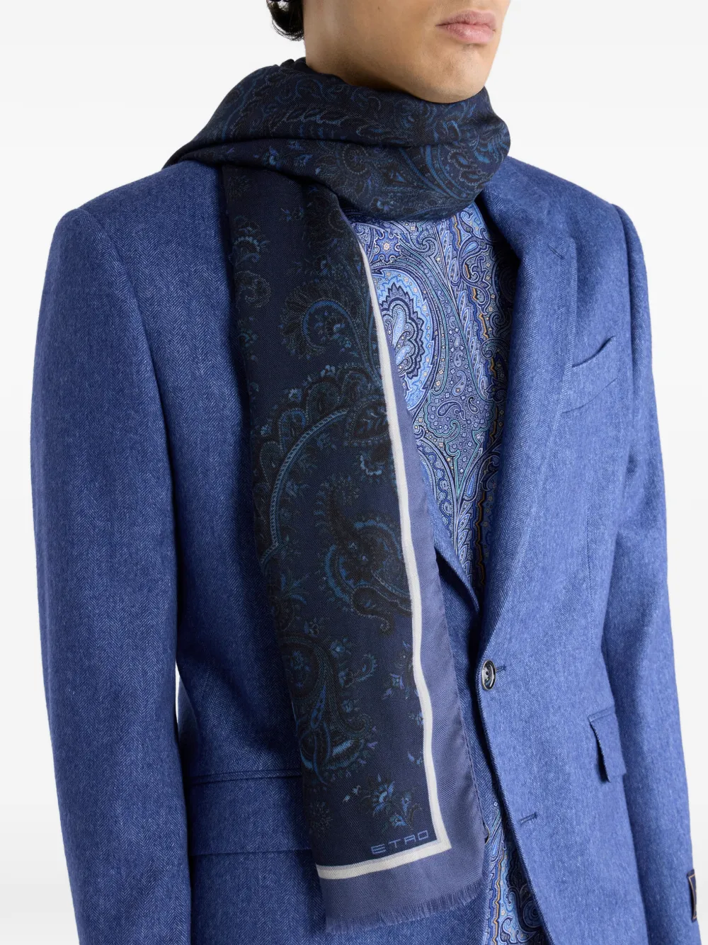 ETRO Sjaal met paisley-patroon Blauw