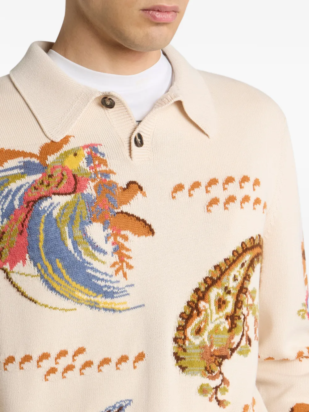 ETRO Polotrui met jacquard Beige