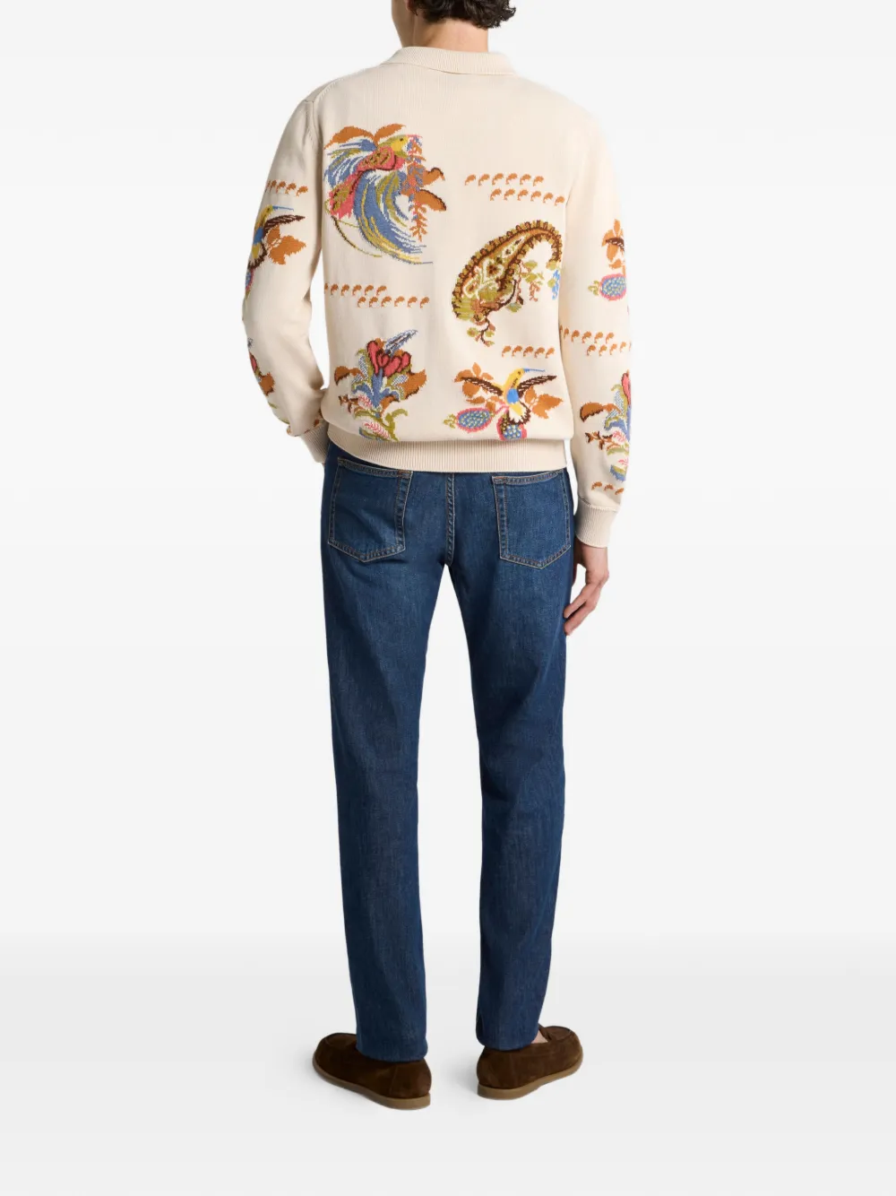  Etro Jacquard Polo Sweater - Neutrals 