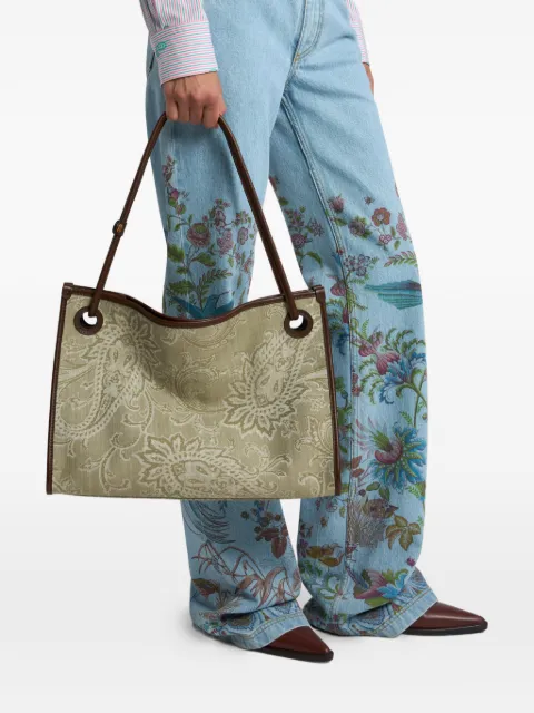 ETRO 아이즈 자카드 미디엄 데님 토트 백