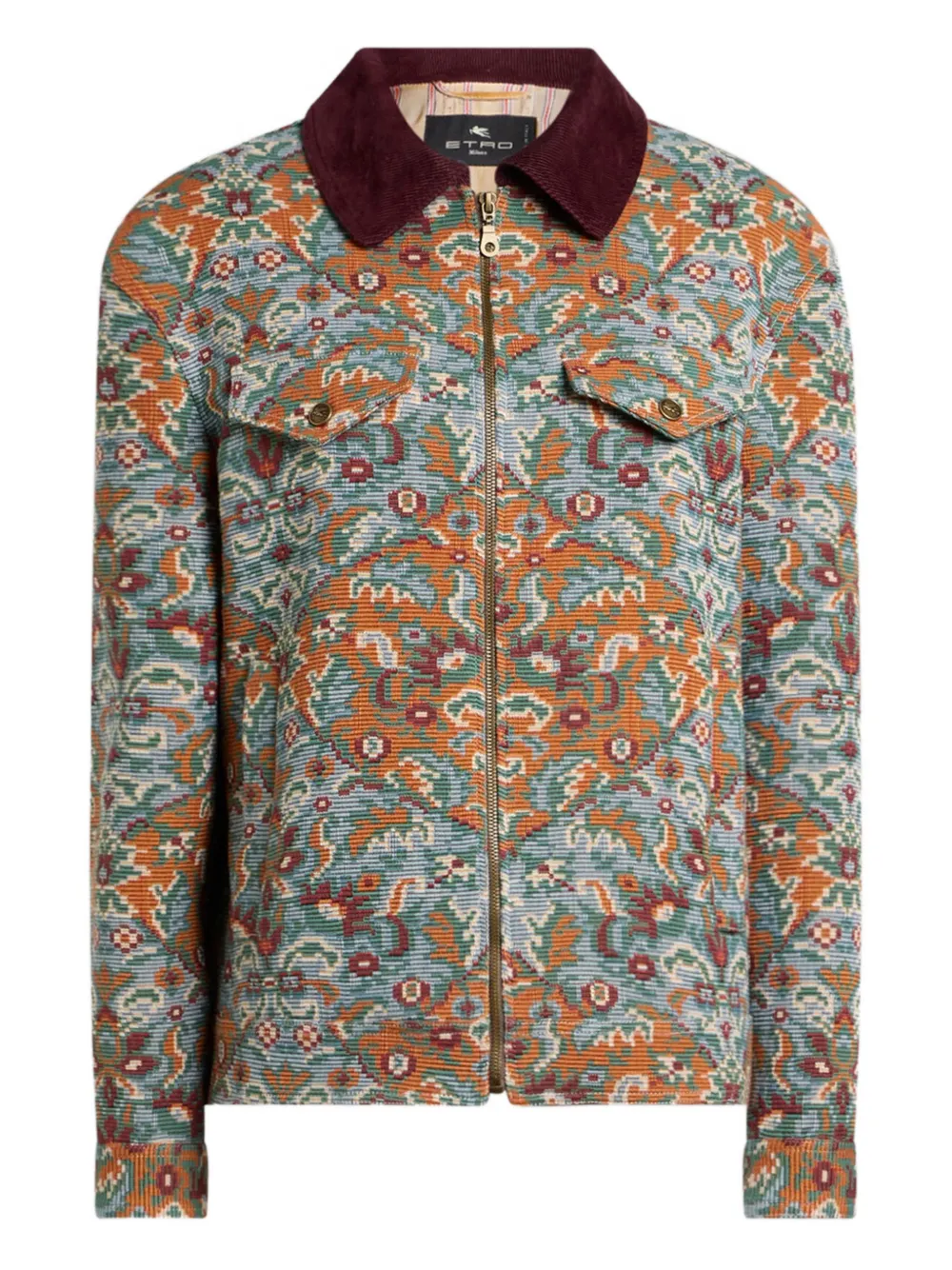 ETRO zip-up floral jacket - Blu