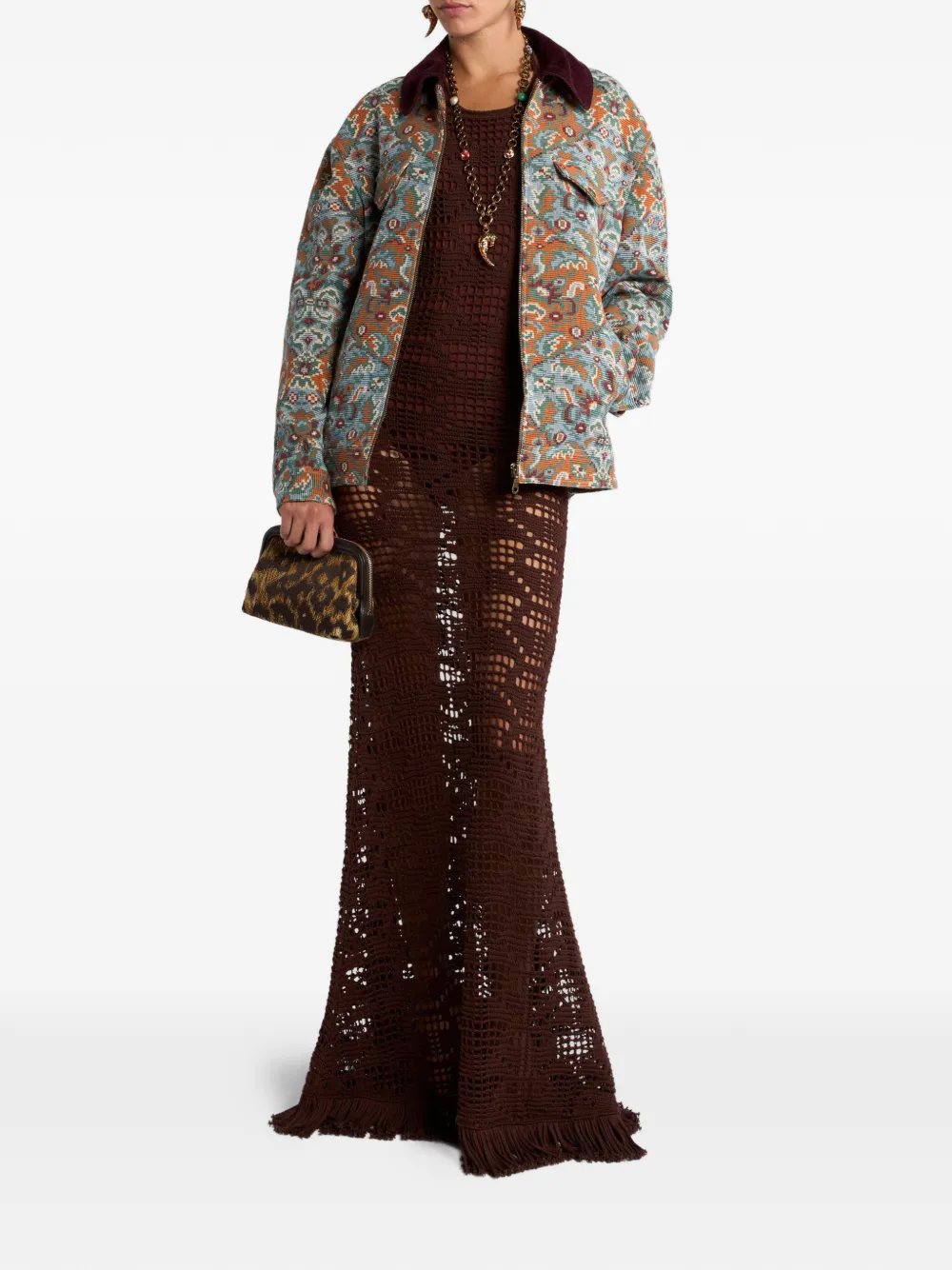  Etro Zip-up Floral Jacket - Blue 