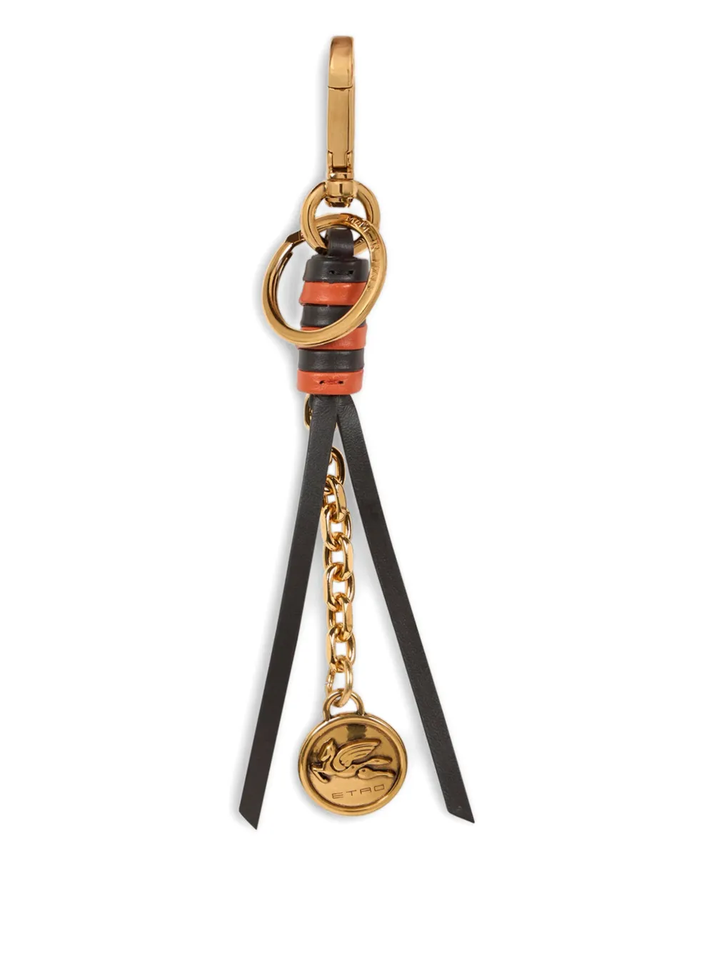 ETRO Leren bedel met ketting en Pegaso-detail Zwart