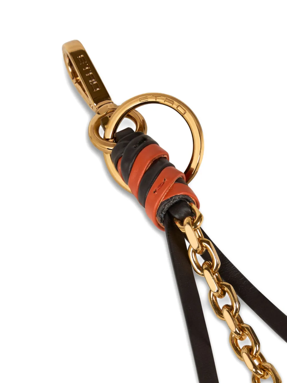 ETRO Leren bedel met ketting en Pegaso-detail Zwart