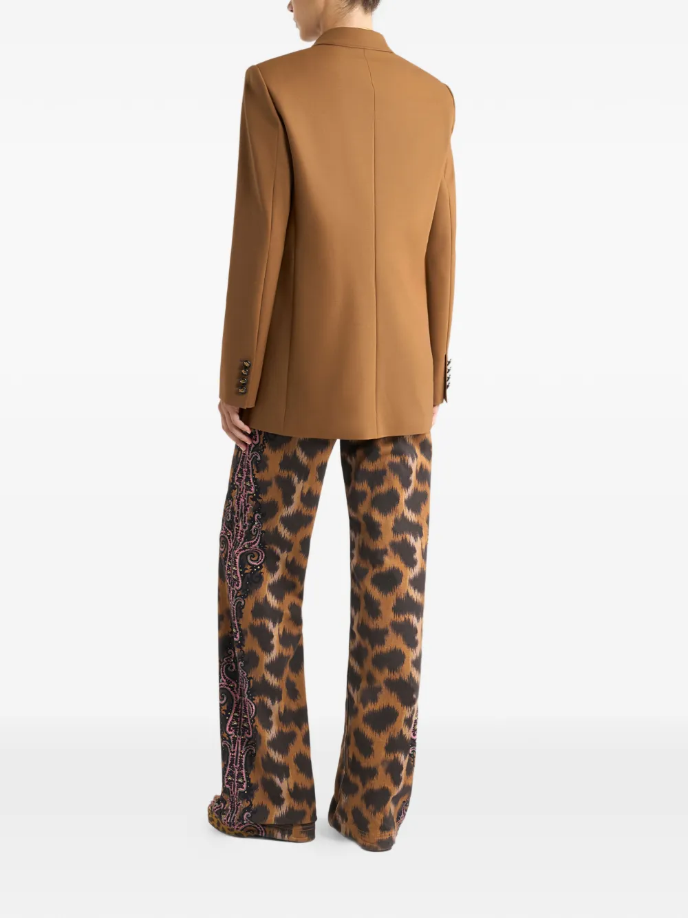 Etro Double-breasted Pegaso-buttons Blazer In Brown