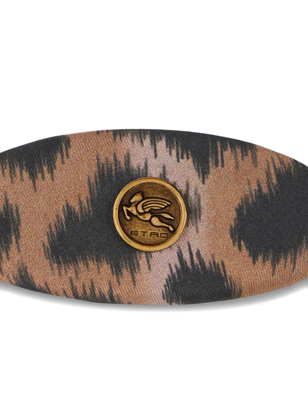 Etro Leopard-print Hair Clip In Brown