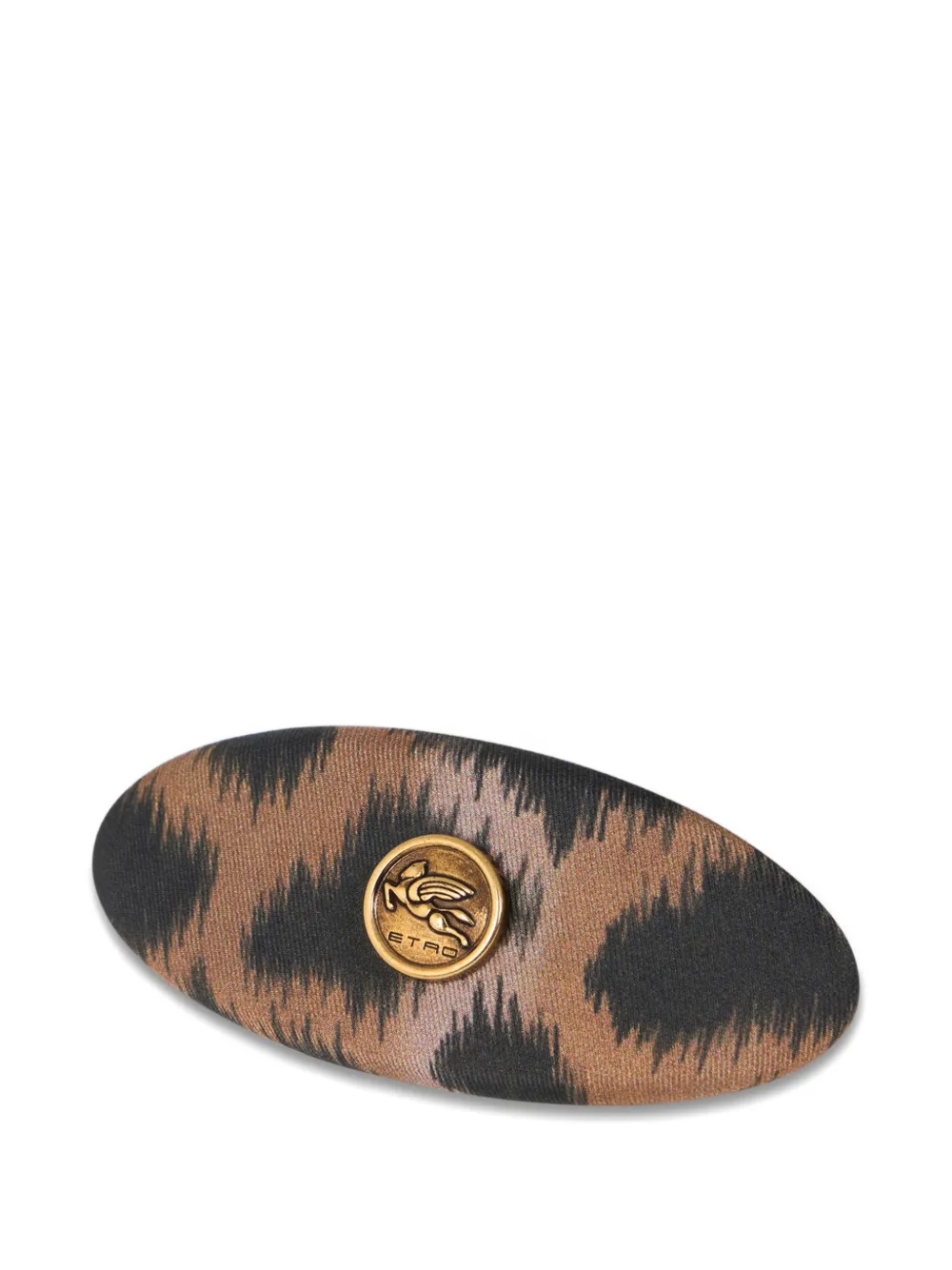 Etro Leopard-print Hair Clip In Brown