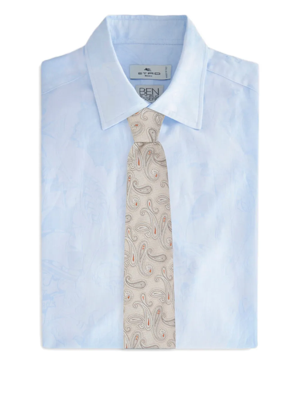 ETRO jacquard paisley motif tie Beige